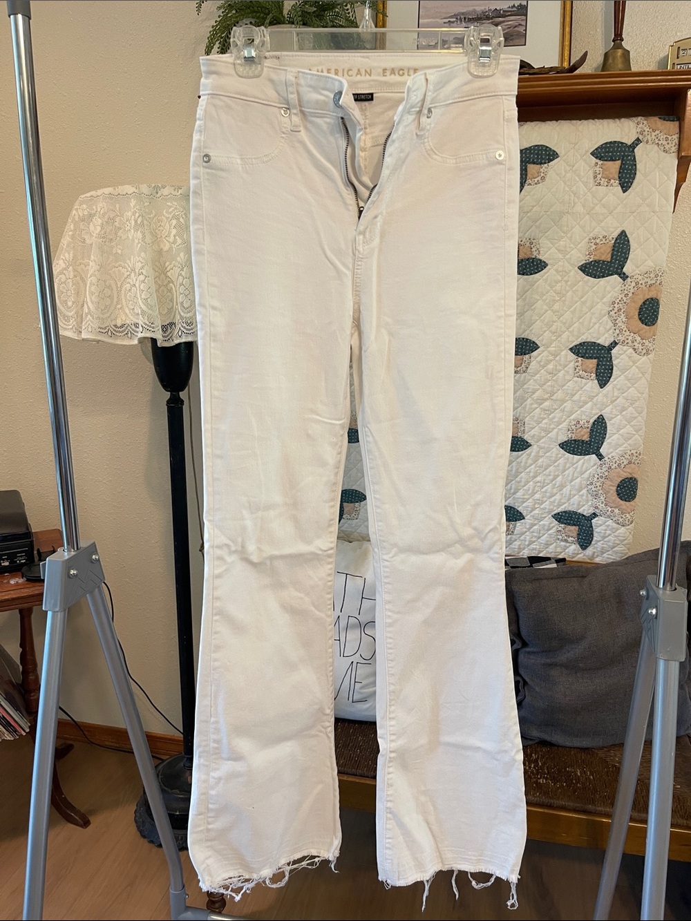American Eagle Outfitters White Flare Jeans